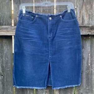 XOXO Y2K Navy Corduroy Skirt / 4